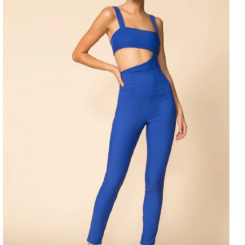 superdown LESLIE CUT OUT JUMPSUIT IN COBALT BLUE